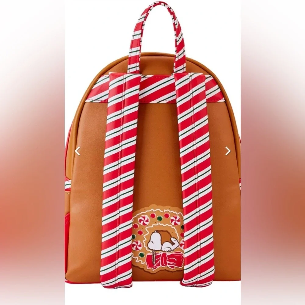 NWT Loungefly Peanuts Snoopy Gingerbread House Christmas Backpack